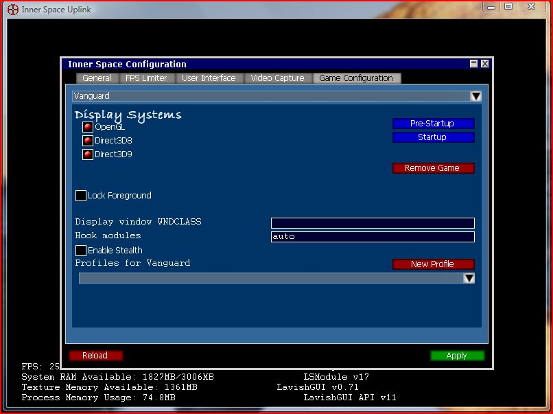 Game Configuration Tab